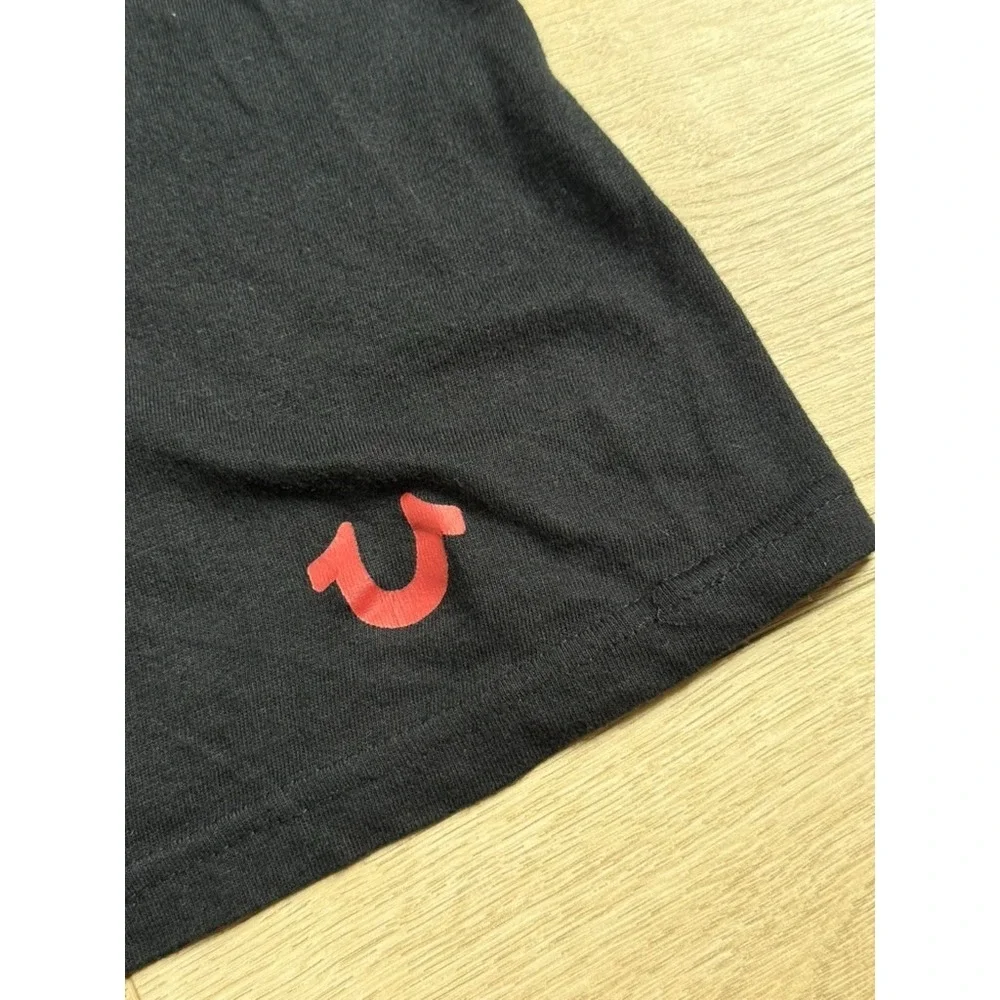 EUC Mens True Religion brand basic black t-shirt 100% cotton short sleeve size M